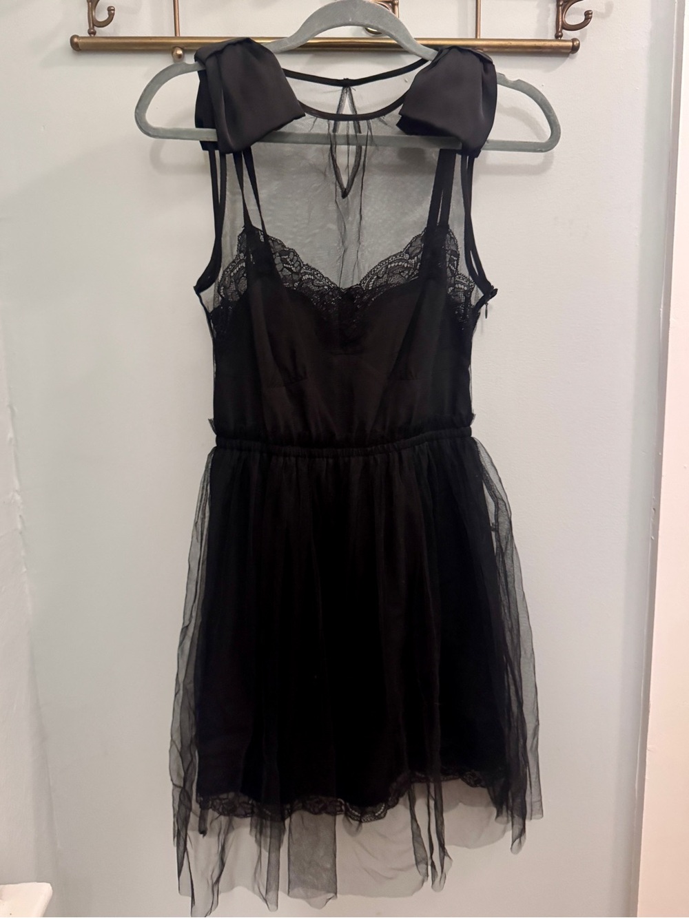 Rodarte for Target Black Sheer Lace A-Line Slip Dress